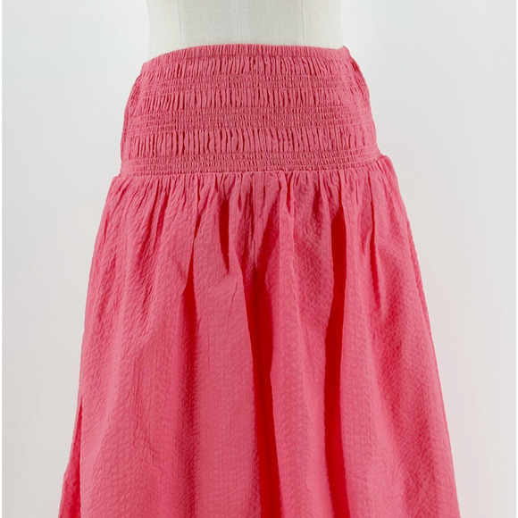 AYR Skirt Women Medium Triple Threat Midi Cotton Summer Smocked Minimalist - Picture 2 of 10